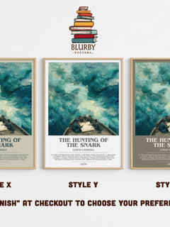 The Hunting Of The Snark Bookish Wall Art by Lewis Carroll – Style X, Y and Z side by side – choose your finish