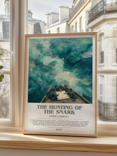 The Hunting Of The Snark Bookish Wall Art by Lewis Carroll – framed print by a bright window