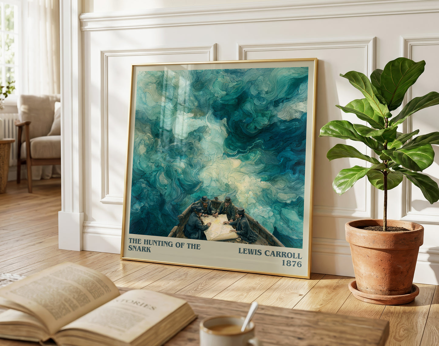 The Hunting Of The Snark literary poster paired in gallery wall – literary art prints