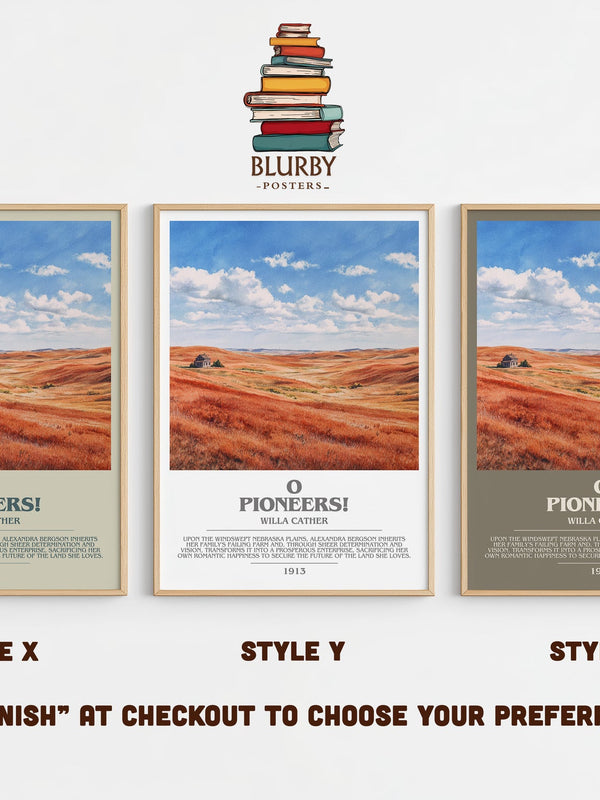 O Pioneers! bookish print in frame leaning in hallway – poetry wall art