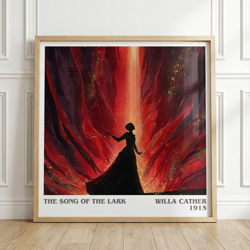 The Song of the Lark literary print in frame leaning in hallway – classic literature wall art