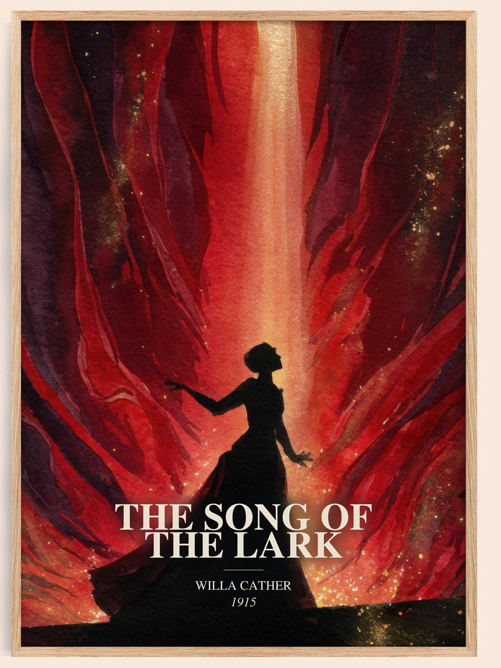 The Song Of The Lark watercolour book poster by Willa Cather – framed literary art print