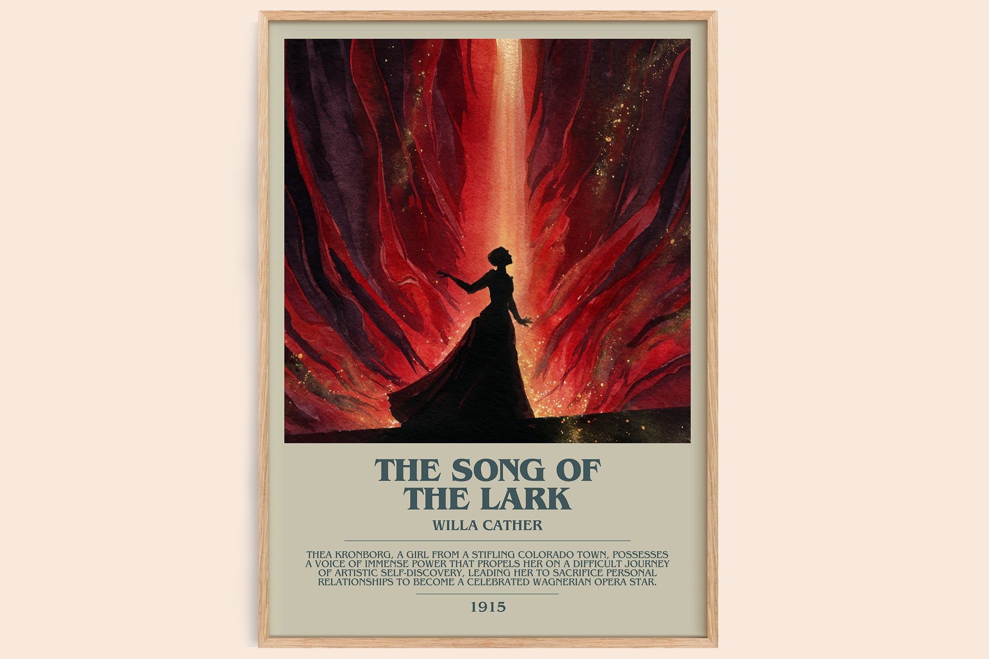 The Song of the Lark bookish book poster by Willa Cather – framed literary art print