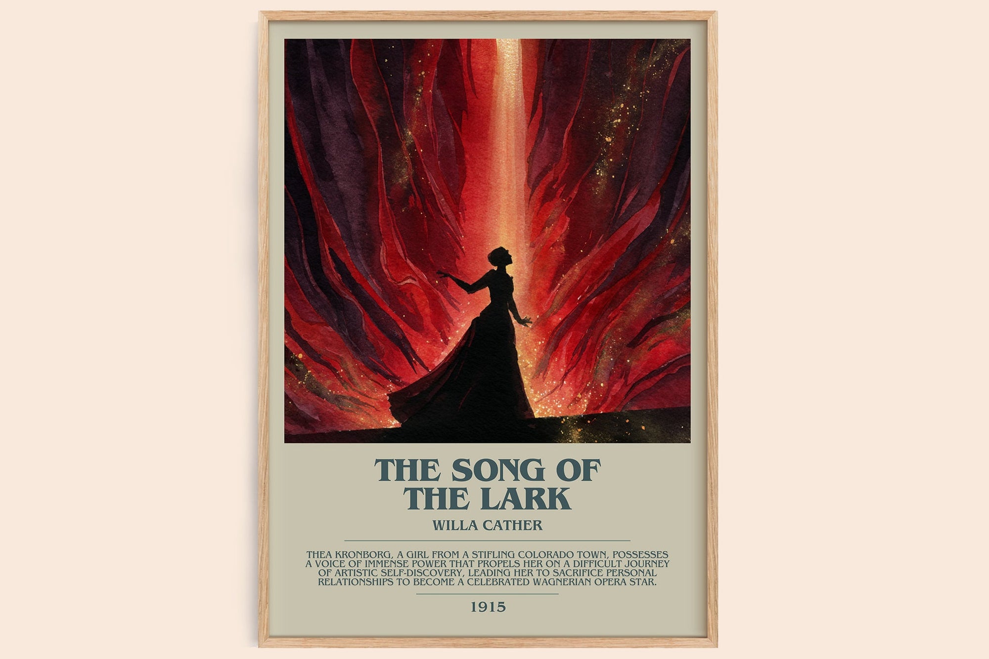 The Song of the Lark bookish book poster by Willa Cather – framed literary art print