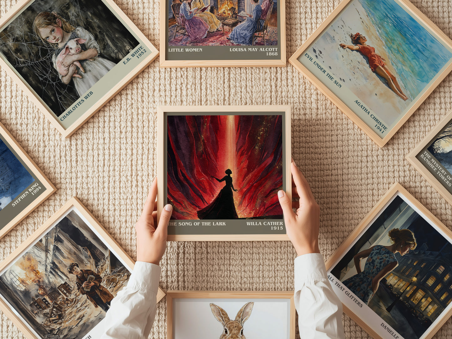 The Song of the Lark literary print on bookshelf – Willa Cather fan gift