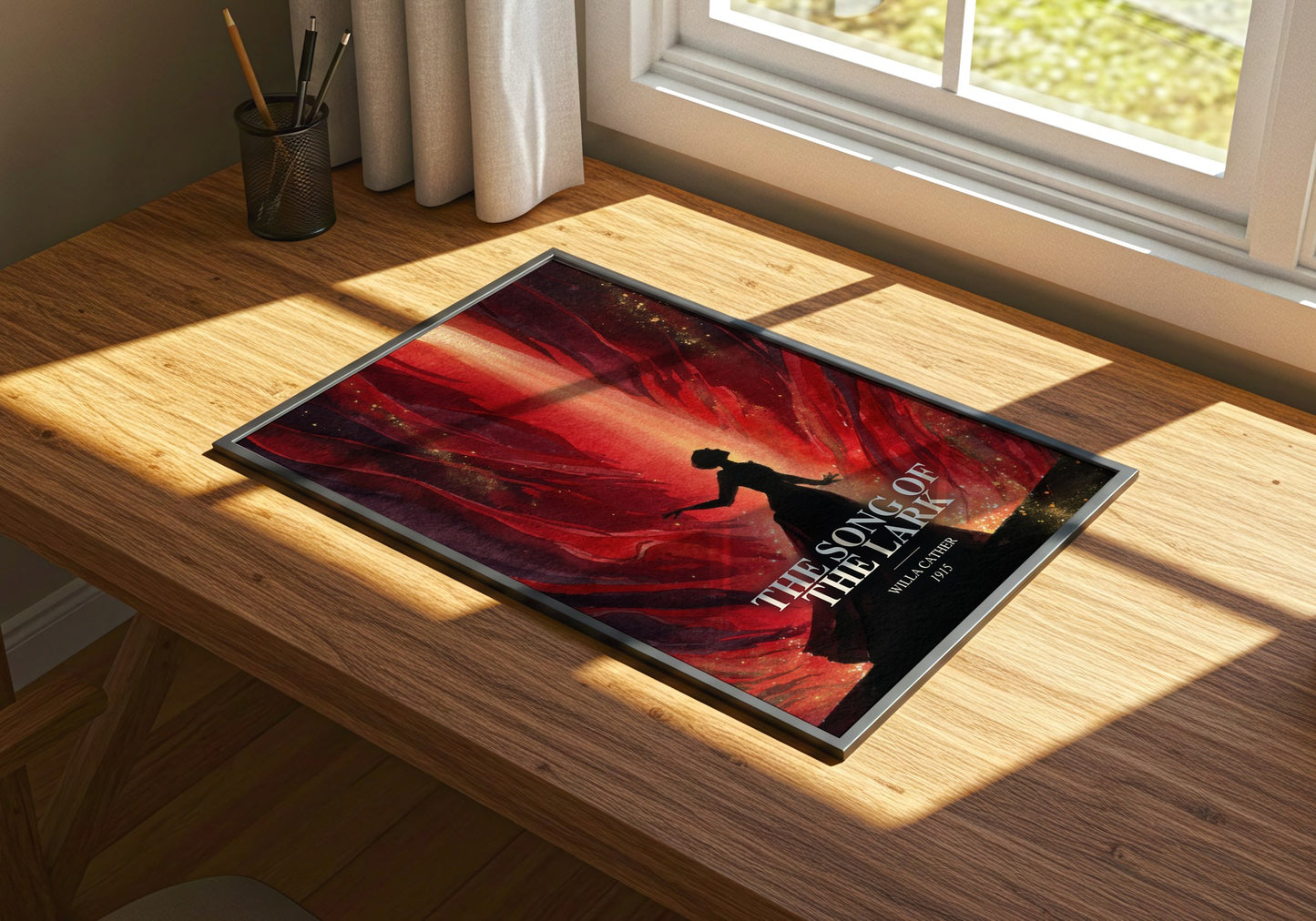 The Song Of The Lark watercolour book poster framed on wall – coming of age wall art