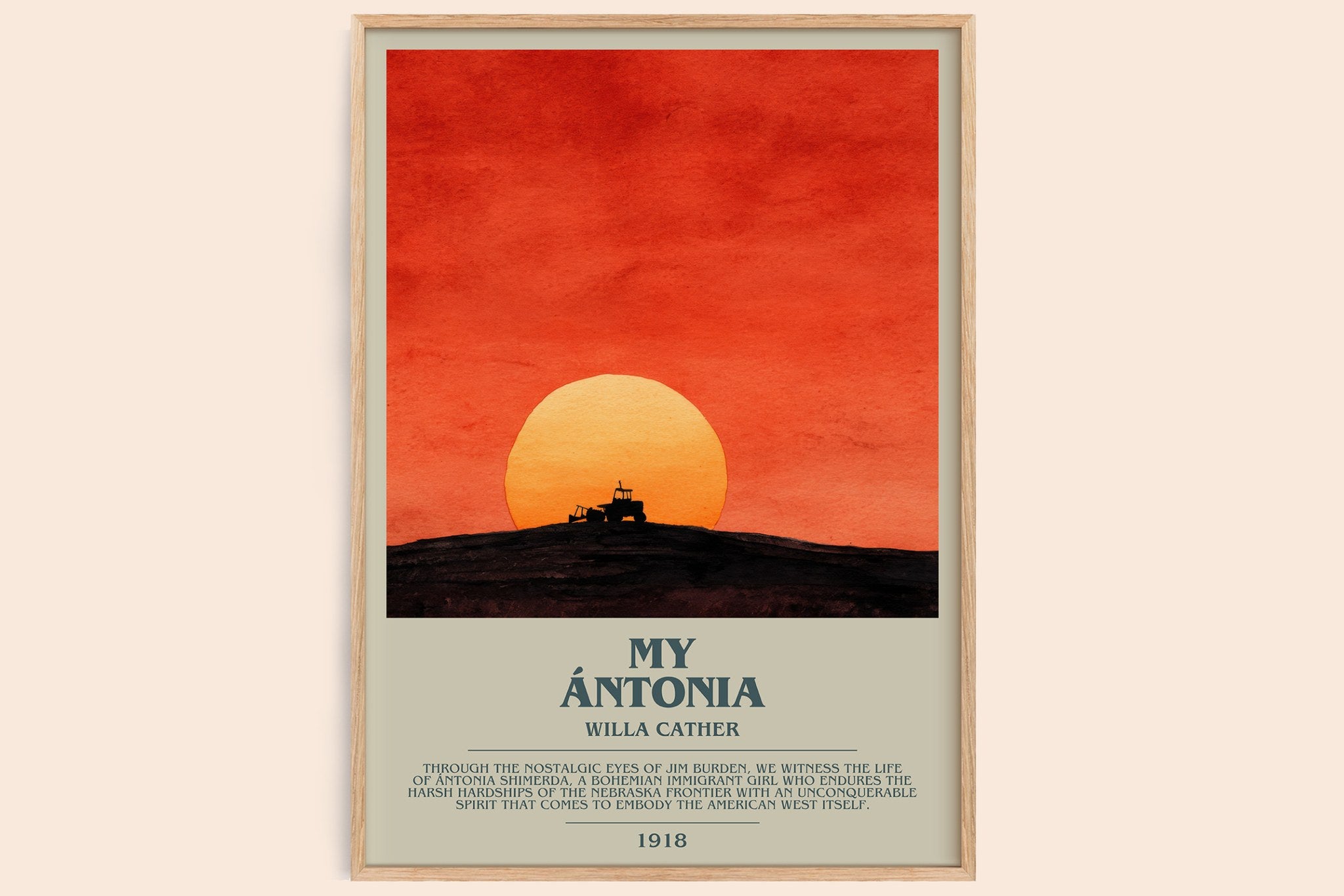 My Ántonia Bookish Wall Art by Willa Cather