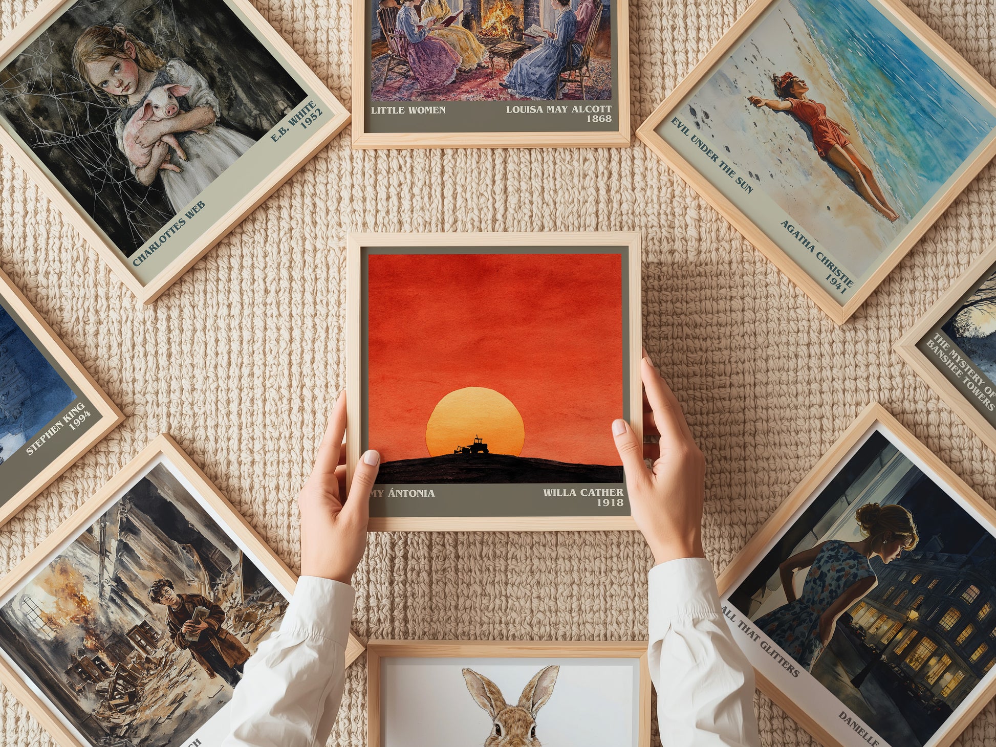 My Ántonia literary print on bookshelf – Willa Cather fan gift
