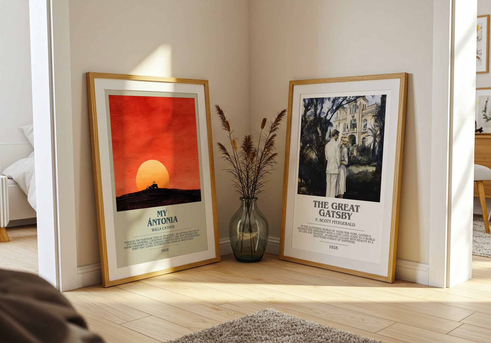 My Ántonia bookish book poster framed on wall – classic literature wall art