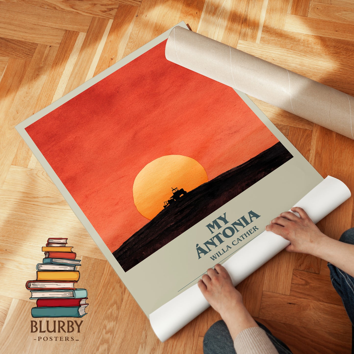 My Ántonia bookish print on bookshelf – Willa Cather fan gift