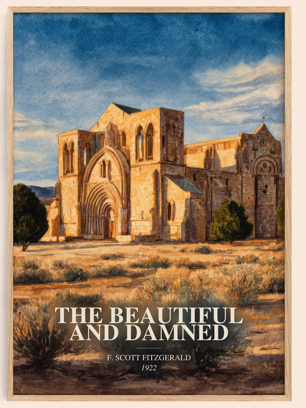 The Beautiful And Damned watercolour book poster by F. Scott Fitzgerald – framed literary art print