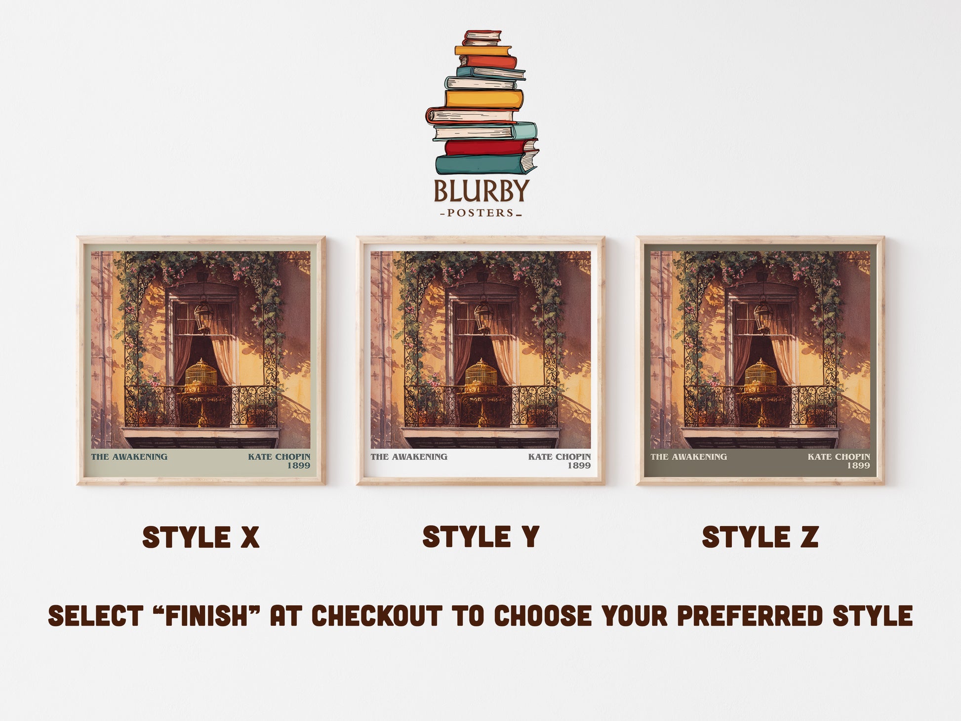 The Awakening literary art print colour and style options – Kate Chopin book art