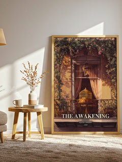 The Awakening watercolour print in frame leaning in hallway – classic literature wall art