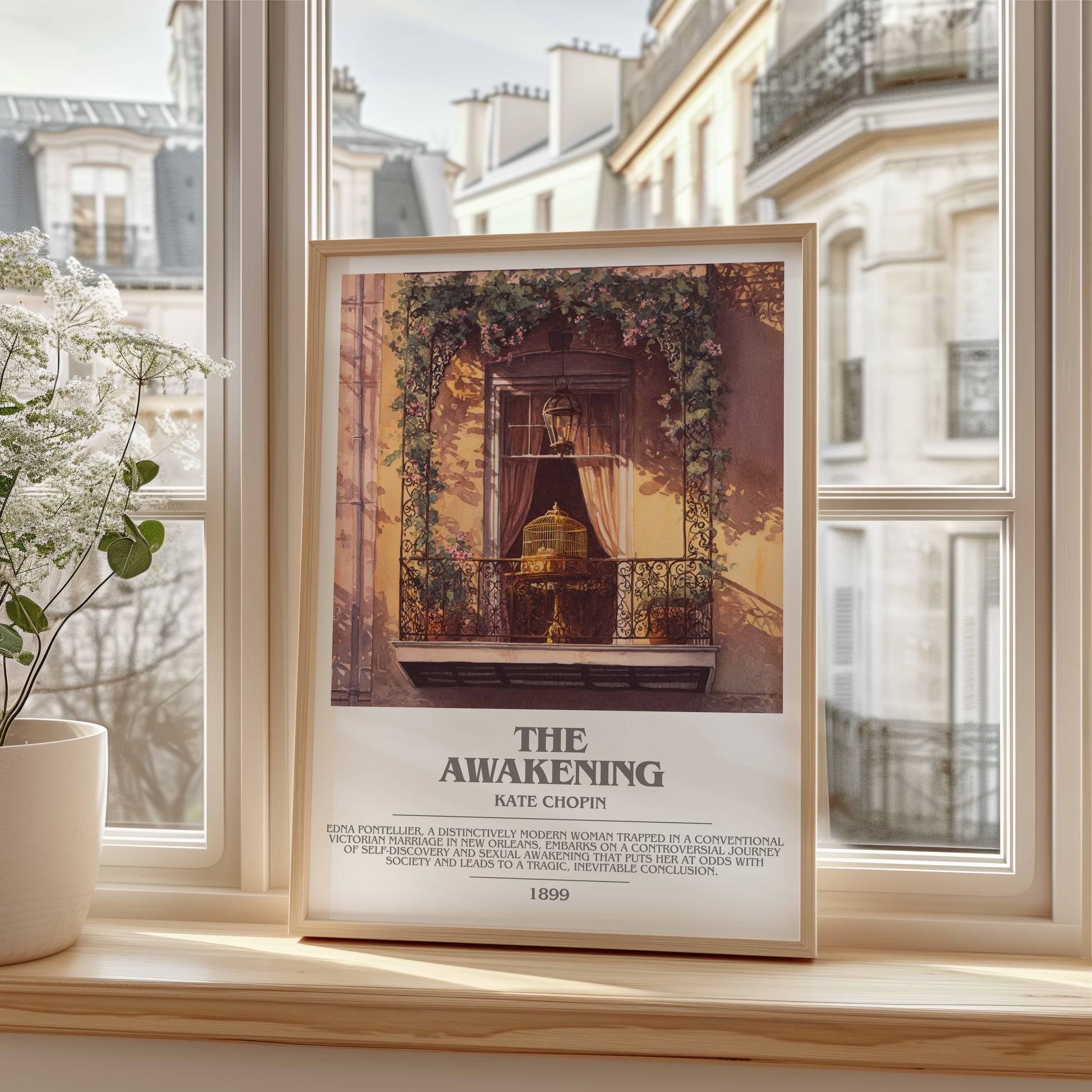The Awakening bookish poster colour and style options – Kate Chopin book art