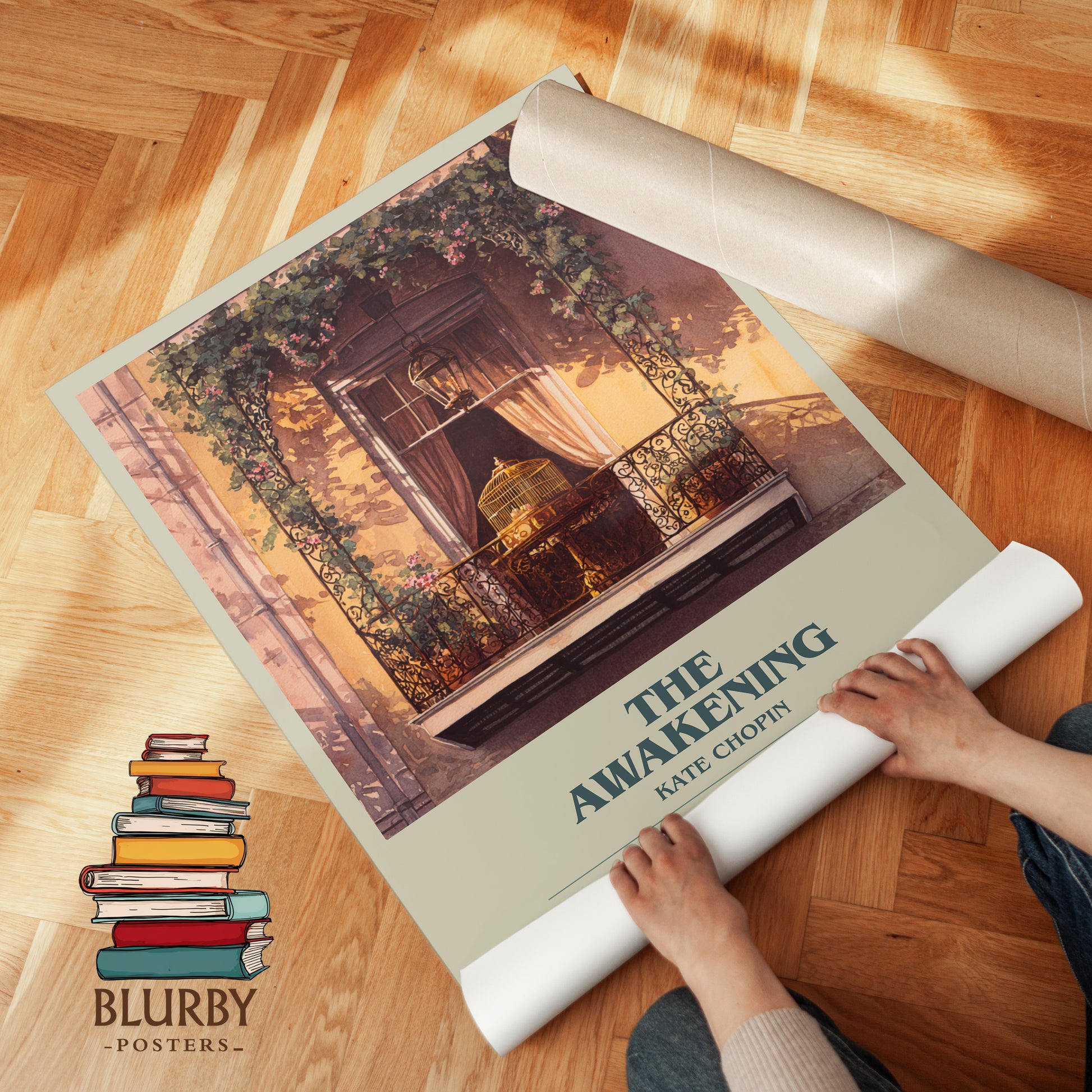 The Awakening bookish print on bookshelf – Kate Chopin fan gift