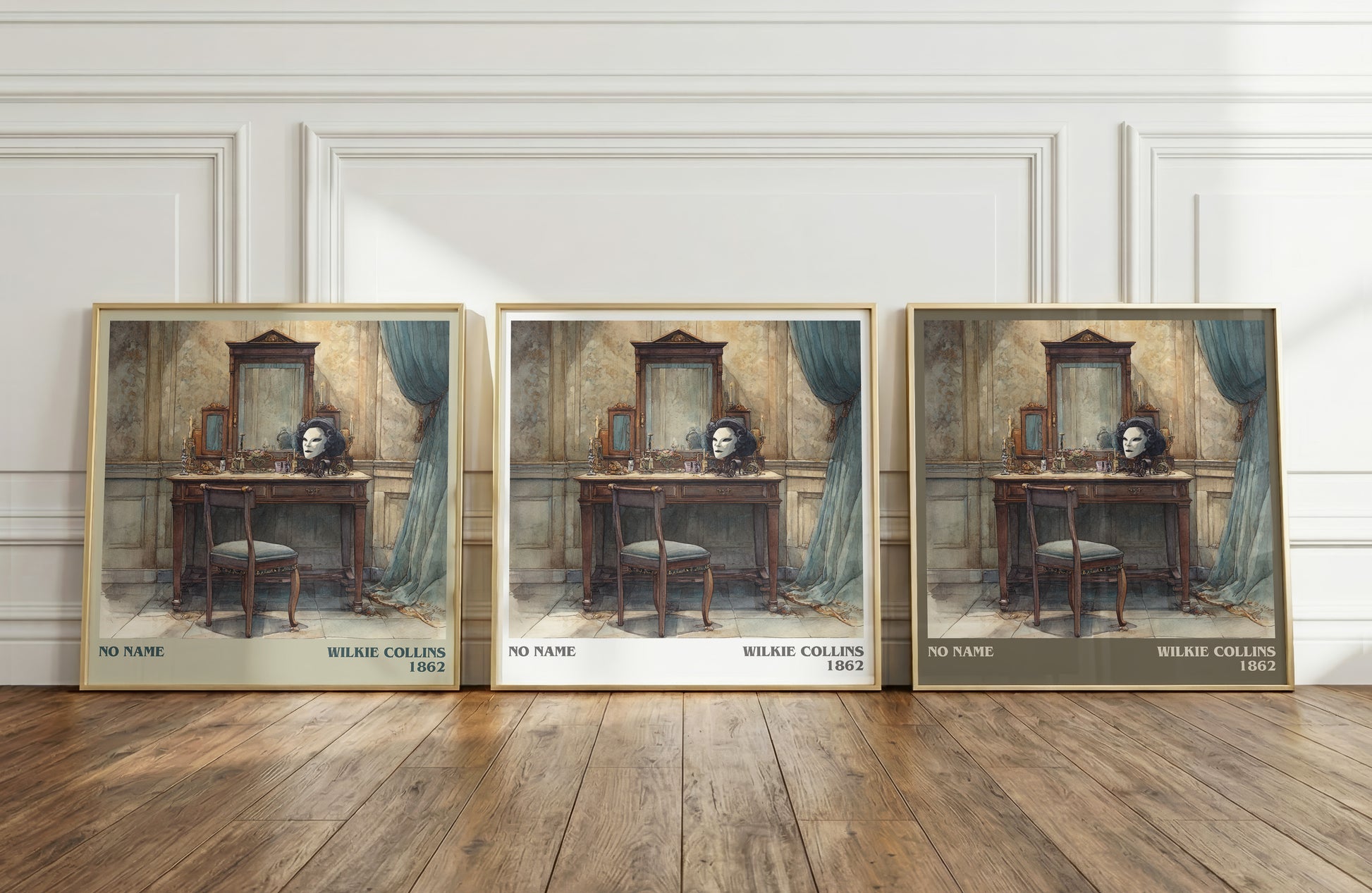 No Name literary print framed by window – literary home decor