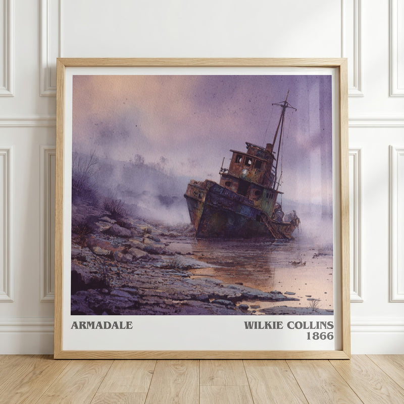 Armadale literary print in frame leaning in hallway – mystery wall art