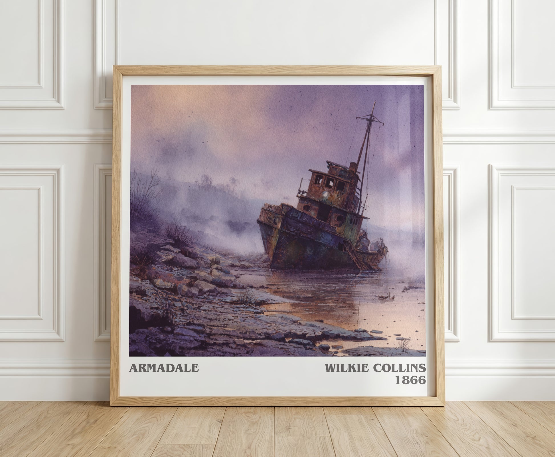Armadale literary print in frame leaning in hallway – mystery wall art