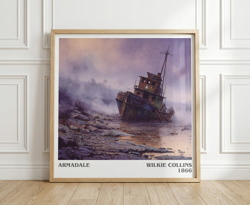 Armadale literary print in frame leaning in hallway – mystery wall art