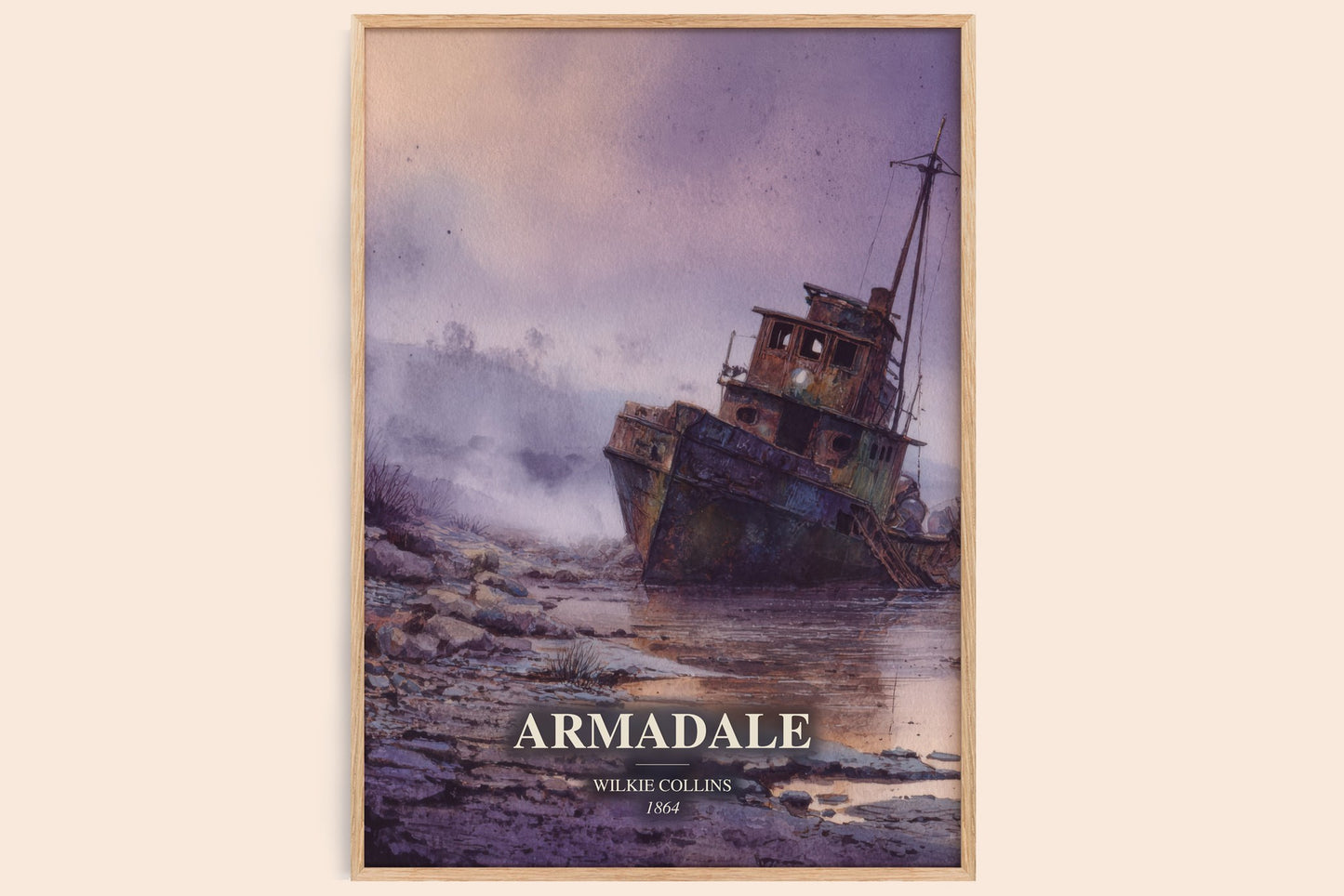 Armadale watercolour book poster by Wilkie Collins – framed literary art print