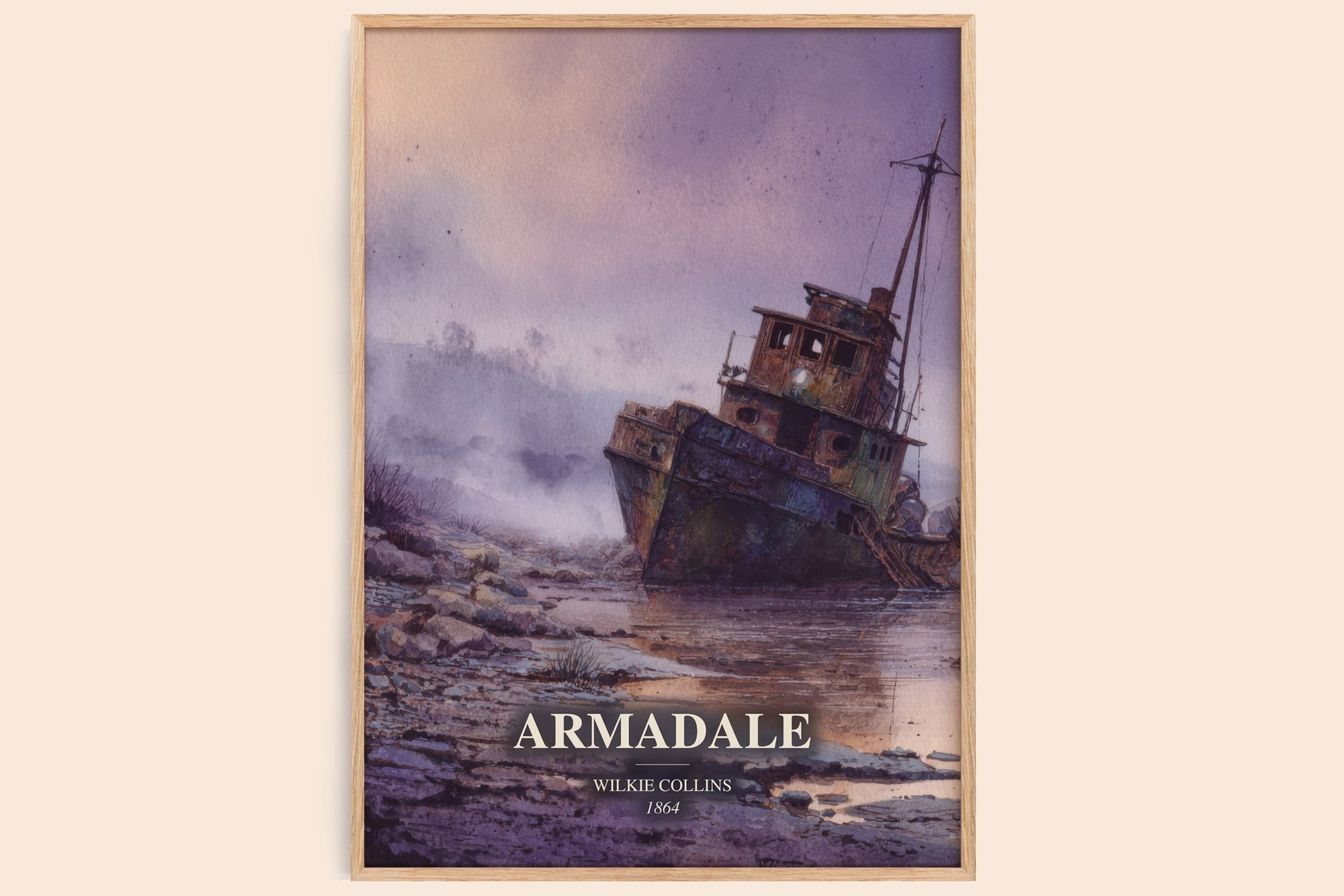 Armadale watercolour book poster by Wilkie Collins – framed literary art print