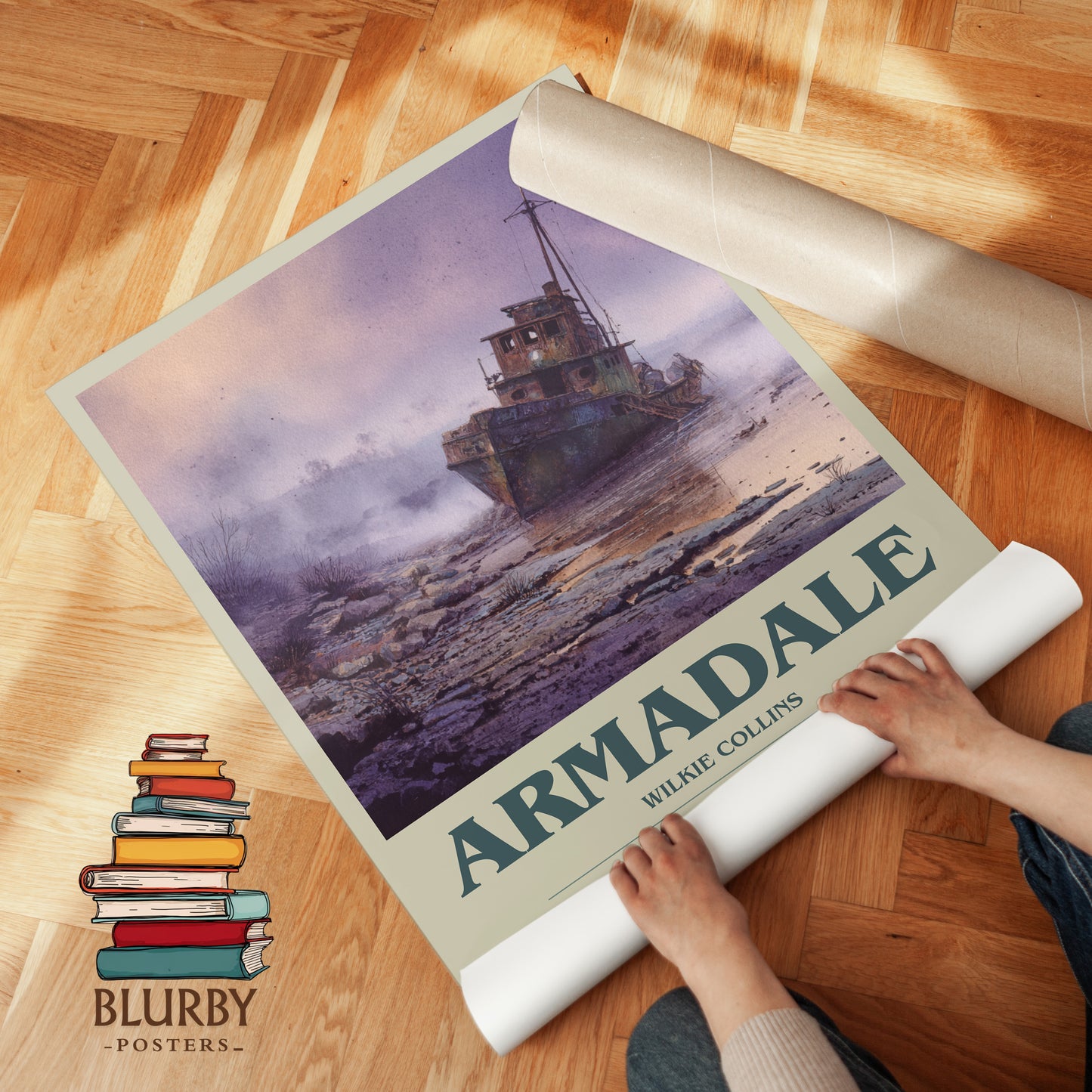 Armadale bookish print on bookshelf – Wilkie Collins fan gift