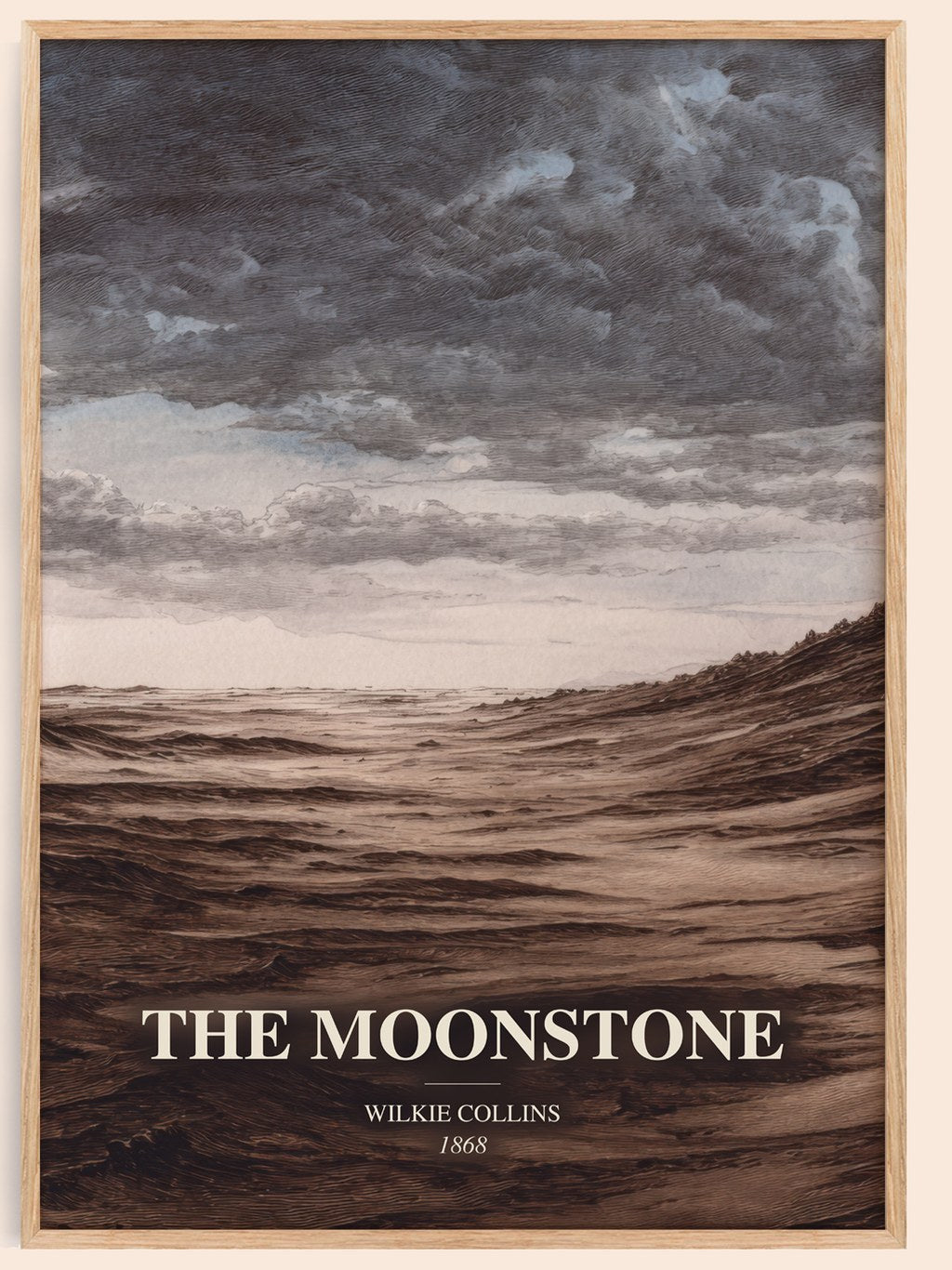 The Moonstone watercolour book poster by Wilkie Collins – framed literary art print