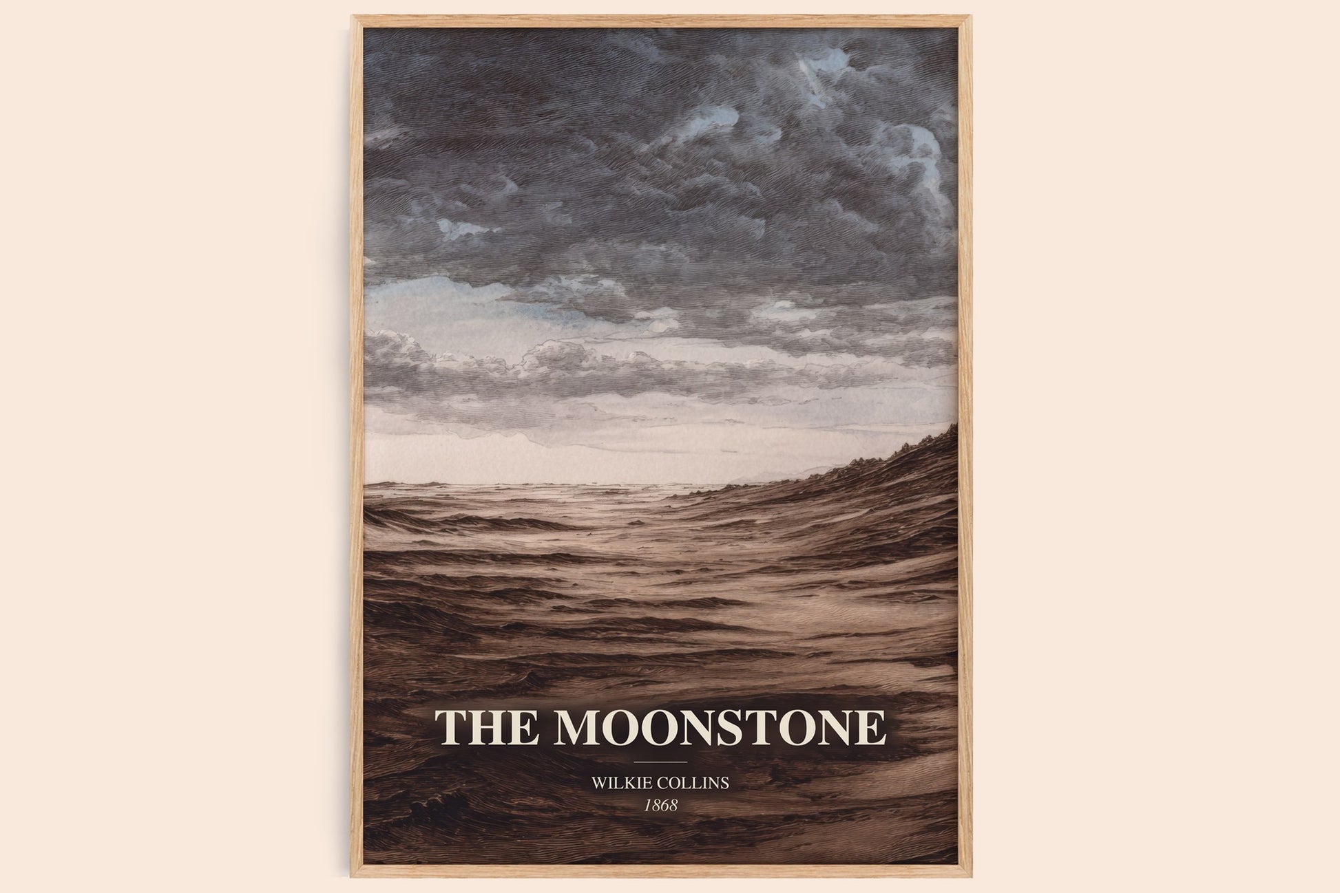 The Moonstone watercolour book poster by Wilkie Collins – framed literary art print