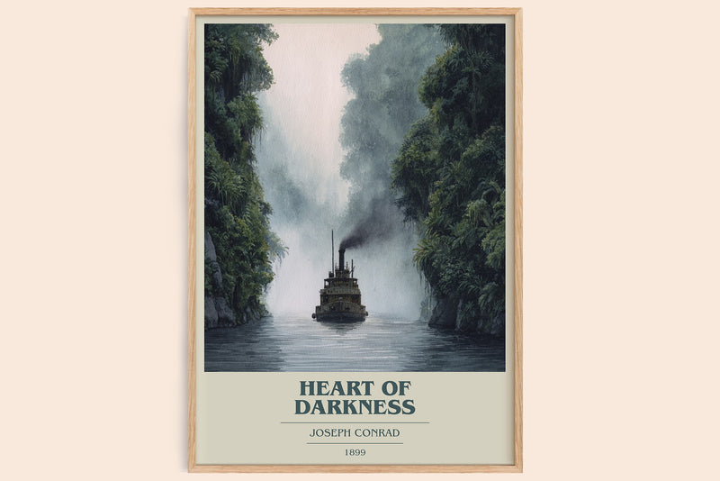 Heart of Darkness Book Cover Poster by Joseph Conrad (Modern Minimalist style)