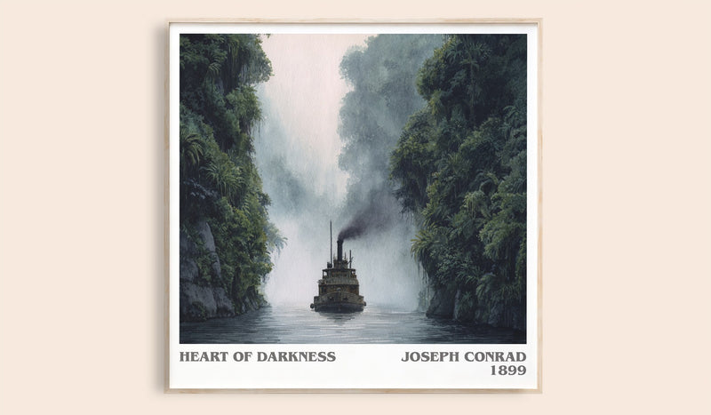 Heart of Darkness Literary Art Print by Joseph Conrad (Square style)