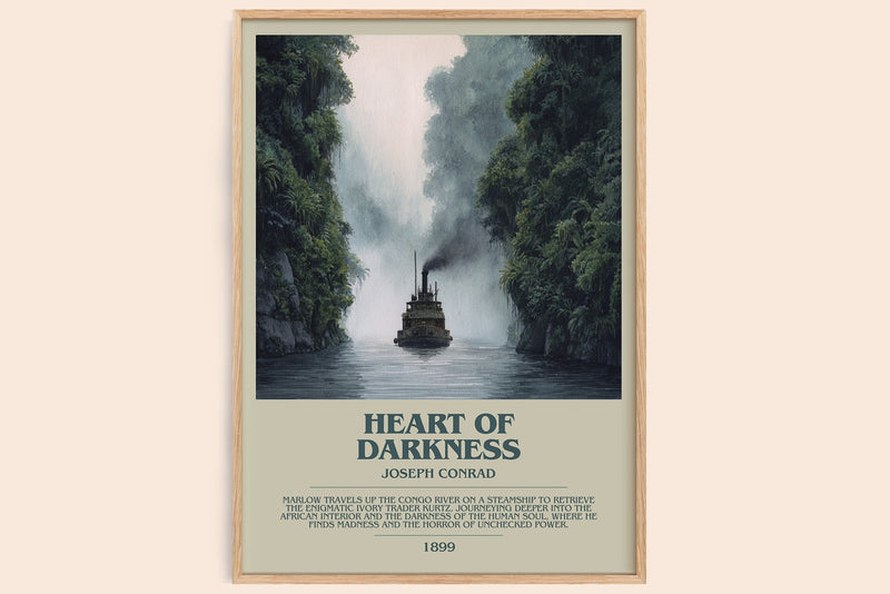 Heart of Darkness bookish book poster by Joseph Conrad – framed literary art print