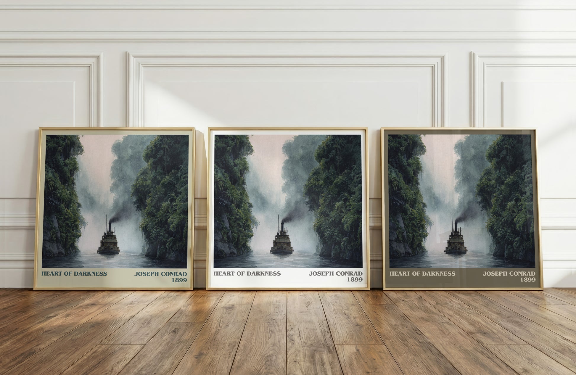 Heart of Darkness literary print framed by window – literary home decor