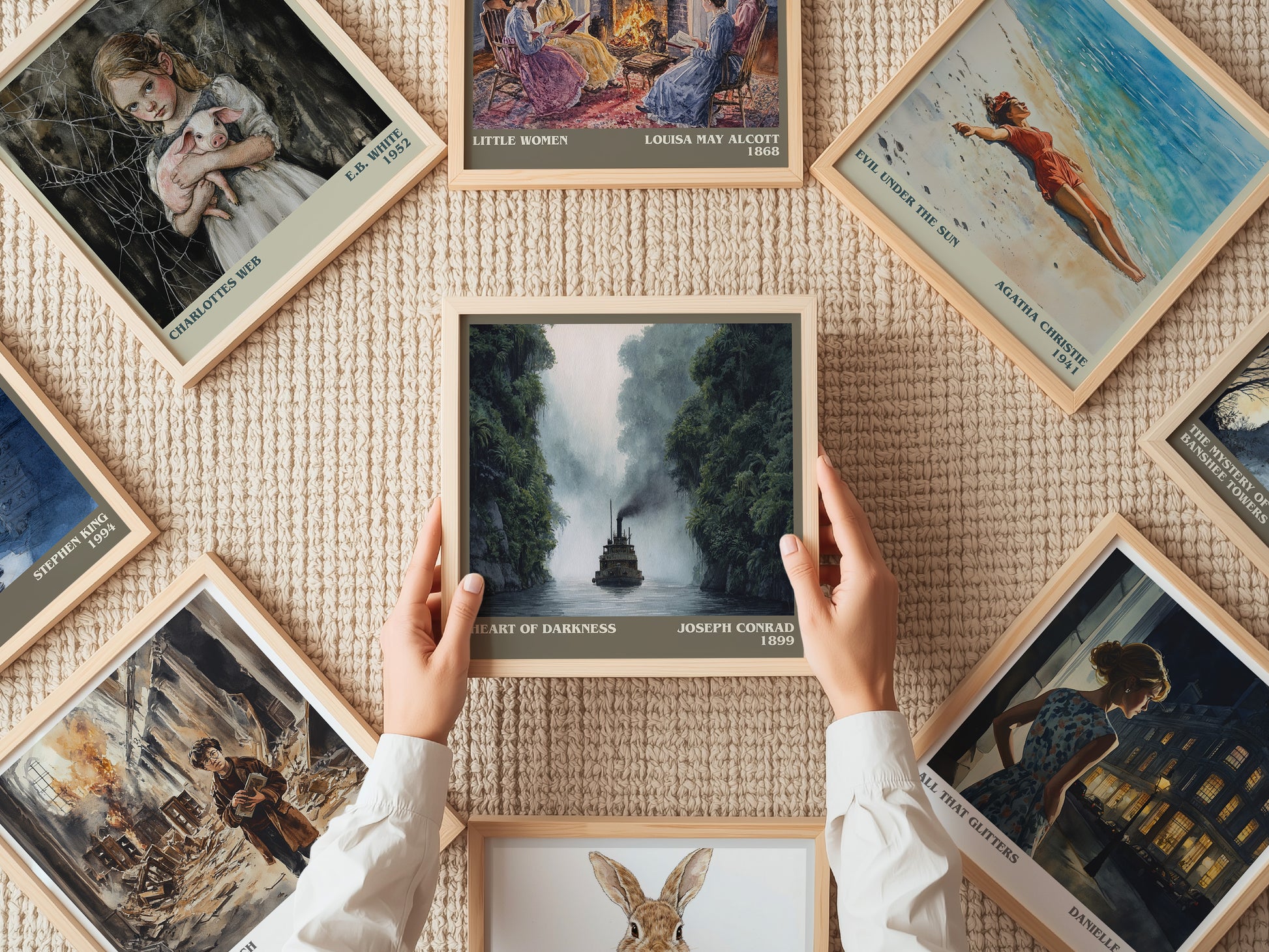 Heart of Darkness literary print on bookshelf – Joseph Conrad fan gift
