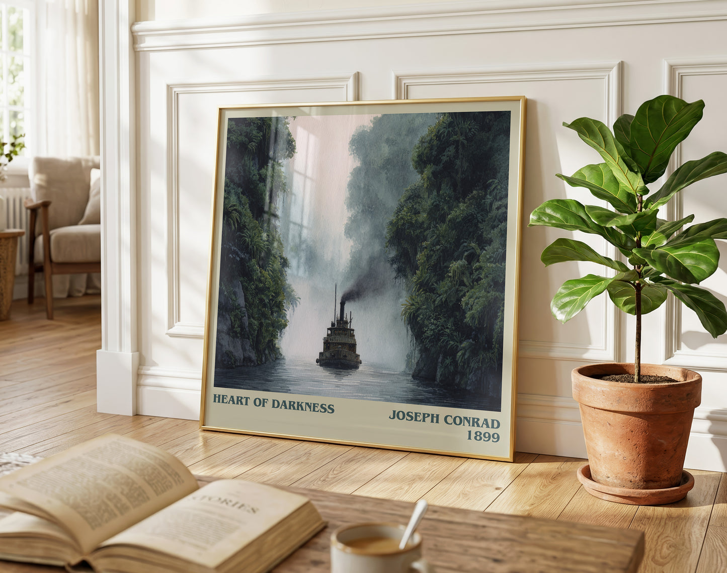 Heart of Darkness literary poster paired in gallery wall – literary art prints