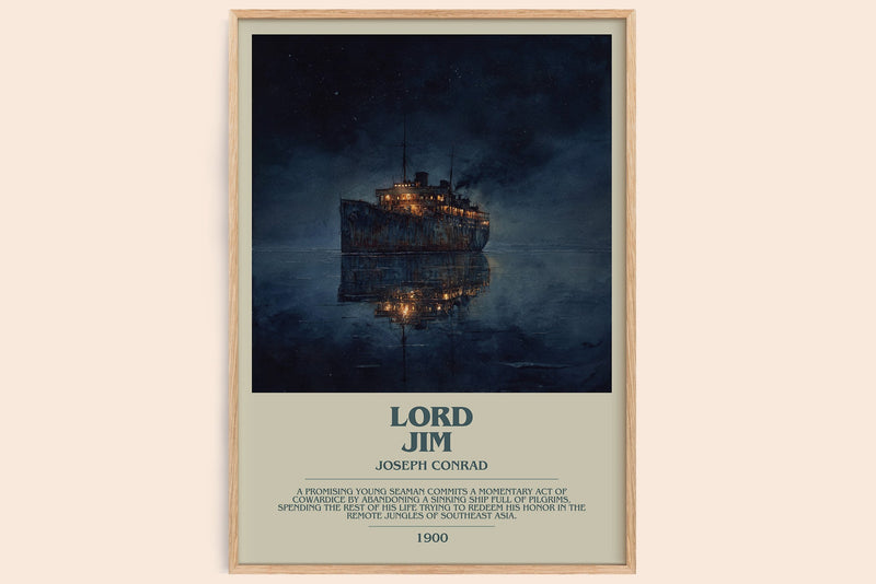 Lord Jim bookish book poster by Joseph Conrad – framed literary art print