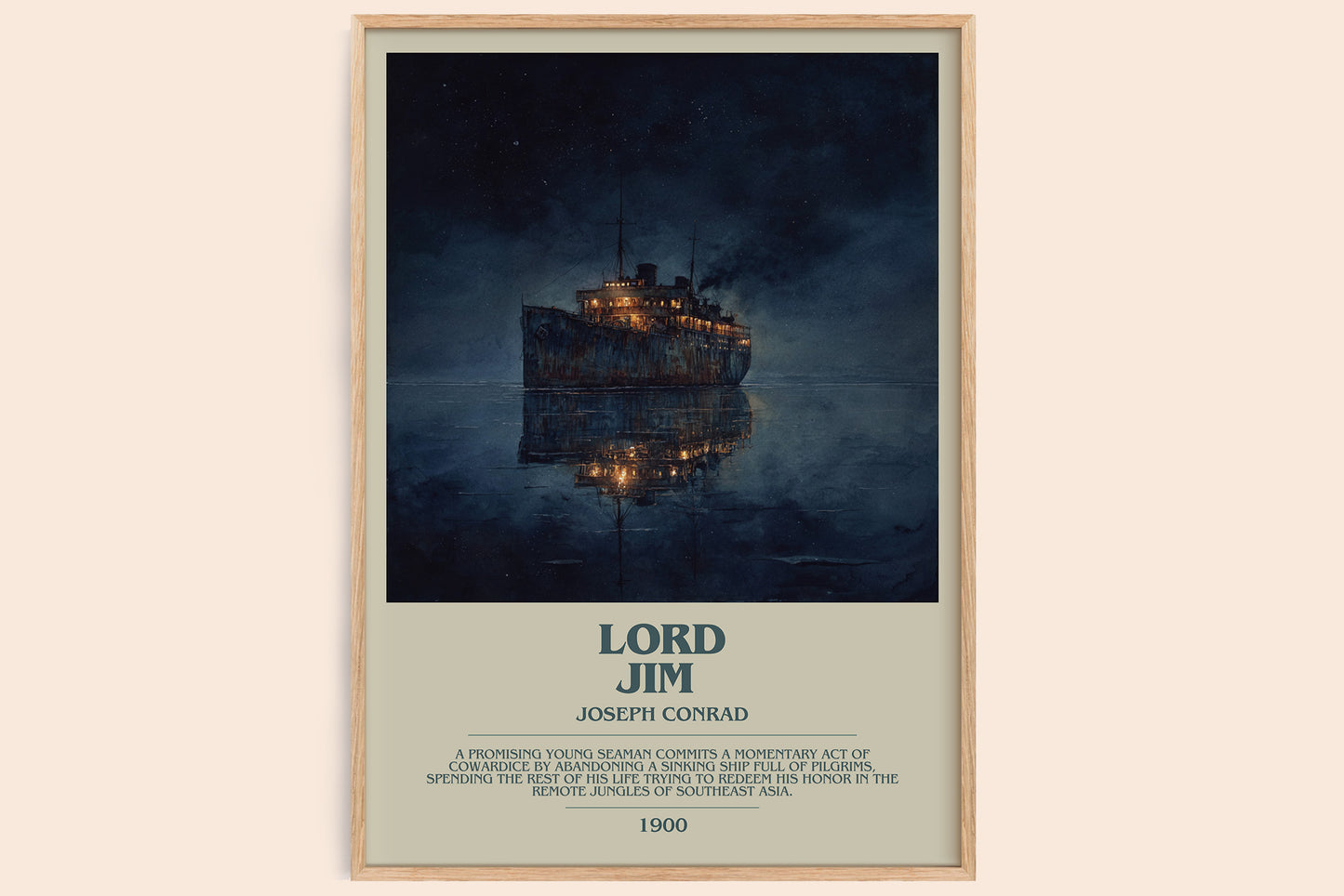 Lord Jim bookish book poster by Joseph Conrad – framed literary art print