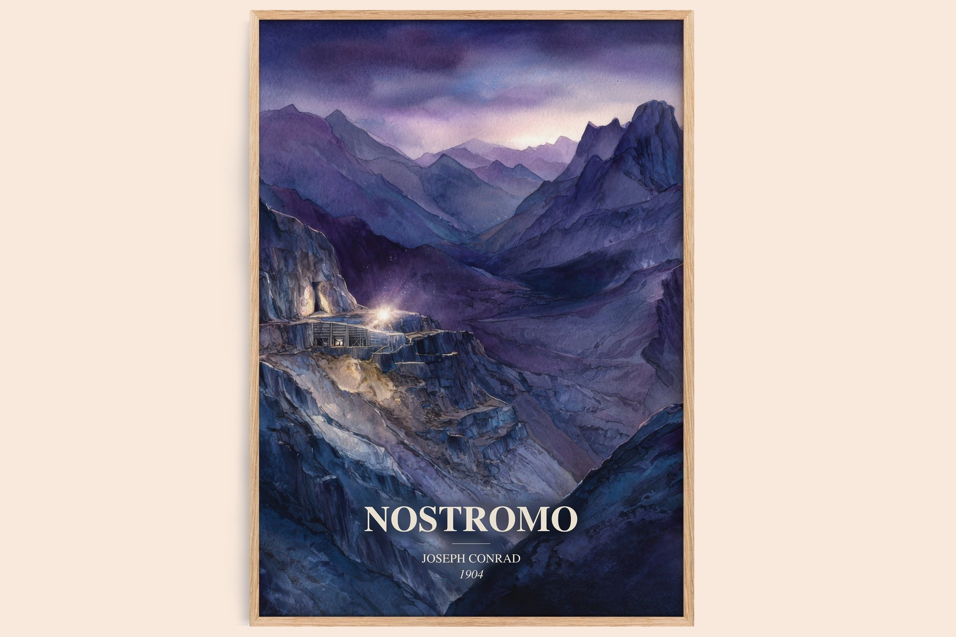 Nostromo watercolour book poster by Joseph Conrad – framed literary art print