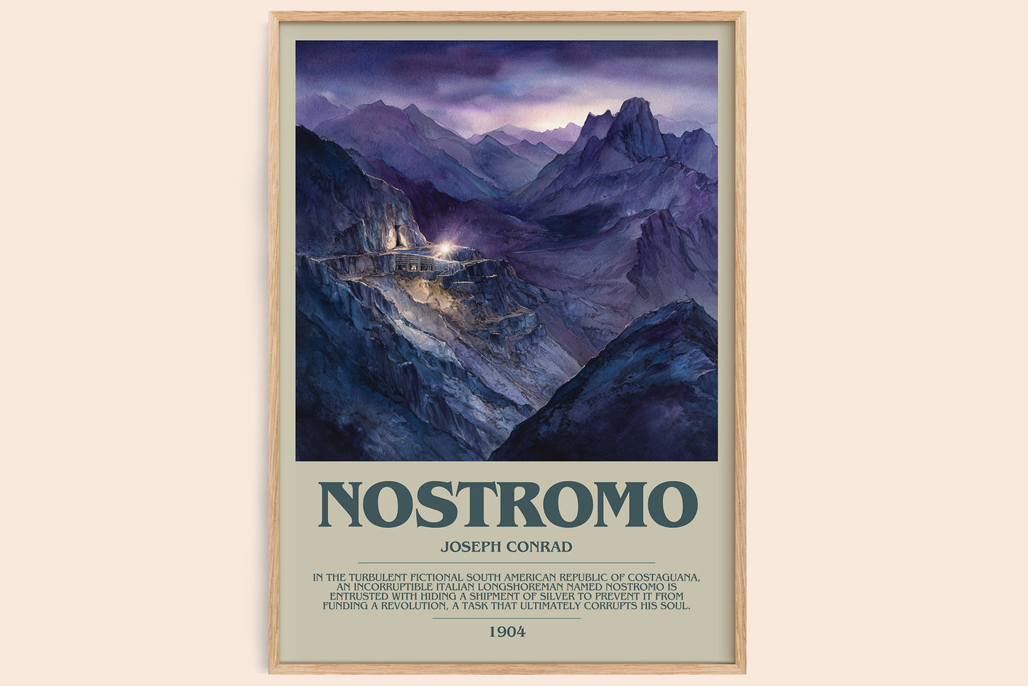 Nostromo bookish book poster by Joseph Conrad – framed literary art print