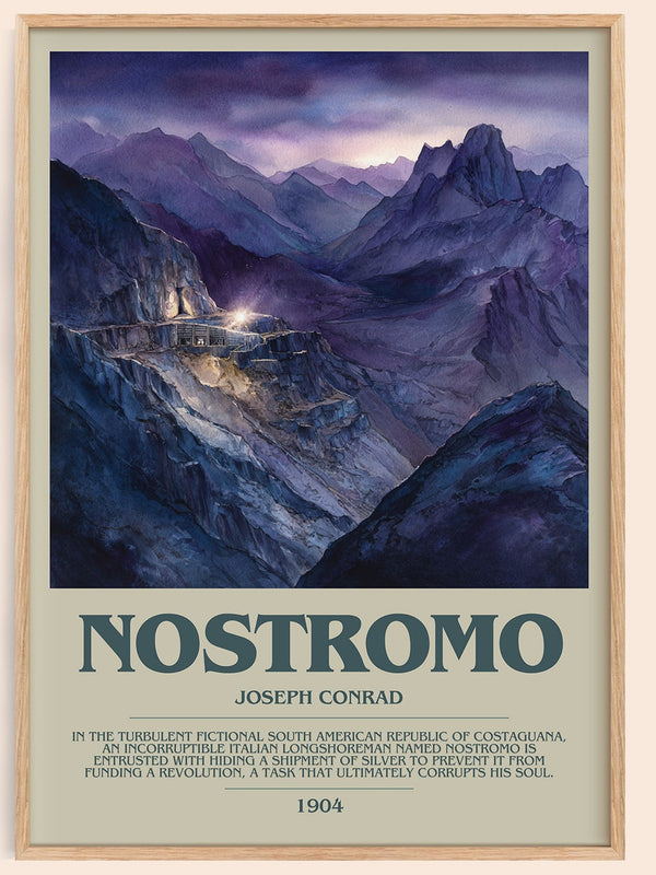 Nostromo bookish book poster by Joseph Conrad – framed literary art print