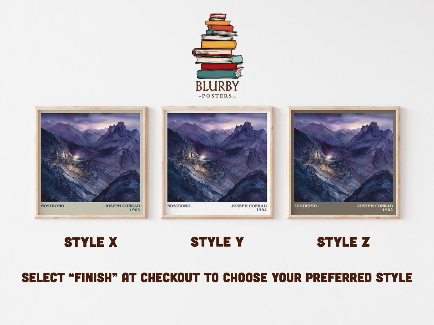 Nostromo literary art print colour and style options – Joseph Conrad book art