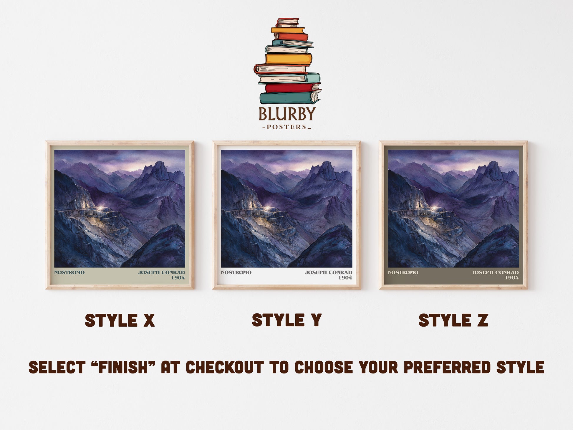 Nostromo literary art print colour and style options – Joseph Conrad book art