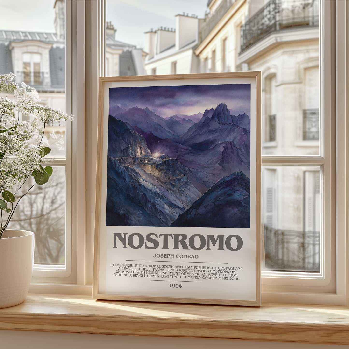 Nostromo bookish poster colour and style options – Joseph Conrad book art