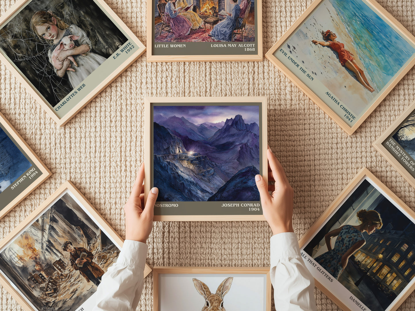 Nostromo literary print on bookshelf – Joseph Conrad fan gift
