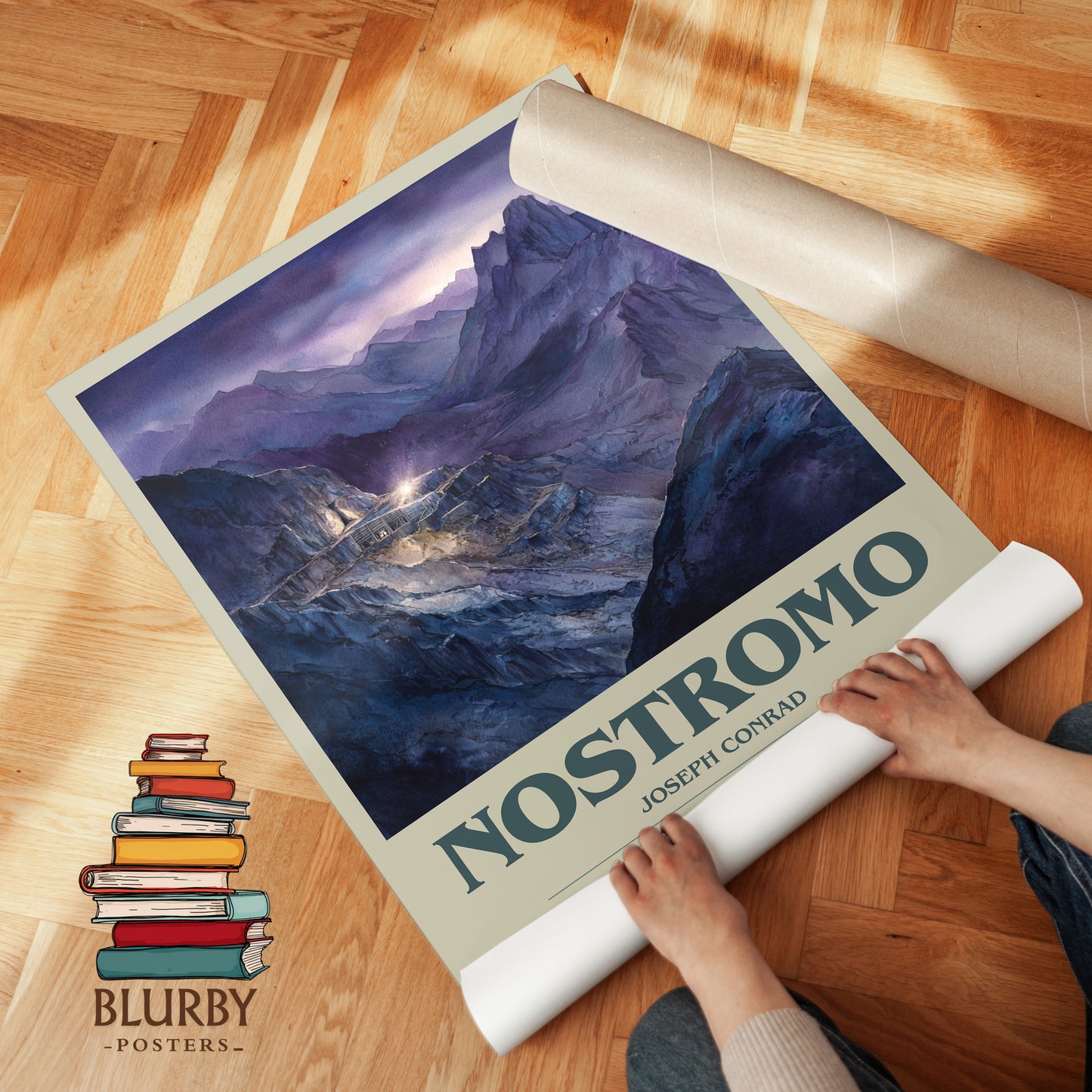 Nostromo bookish print on bookshelf – Joseph Conrad fan gift