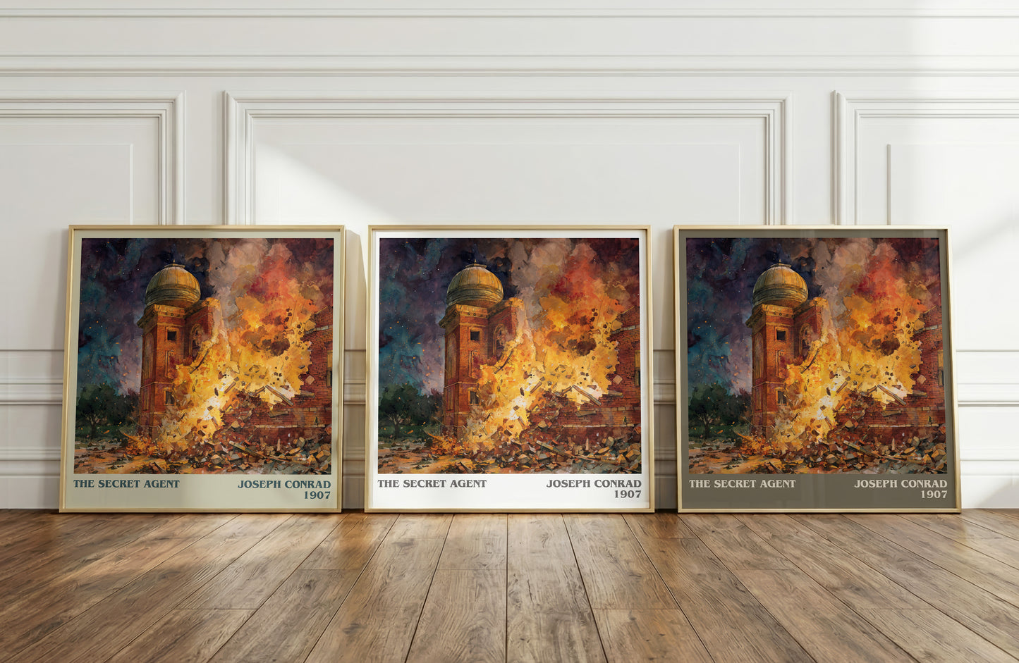 The Secret Agent literary print framed by window – literary home decor