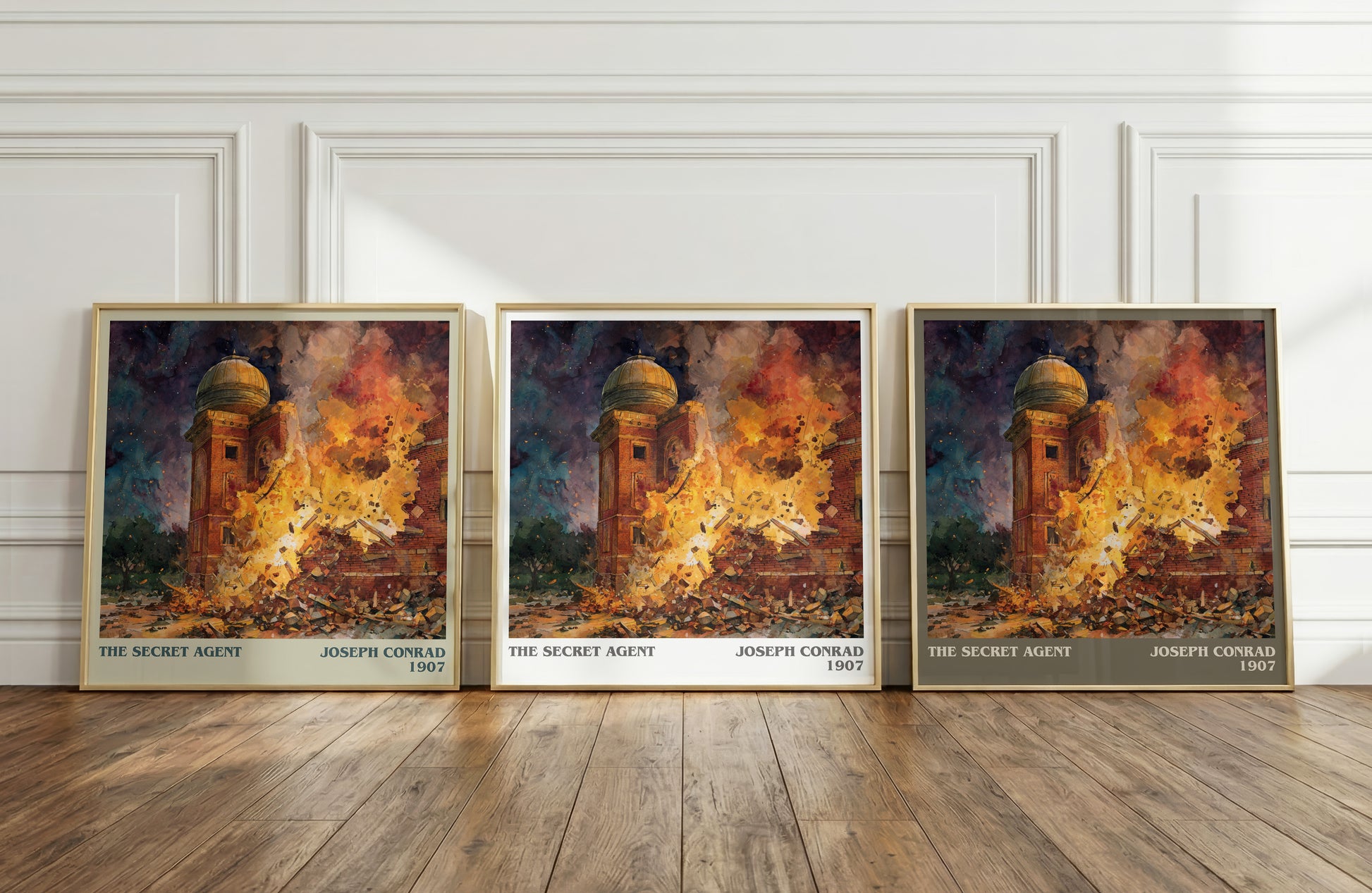 The Secret Agent literary print framed by window – literary home decor