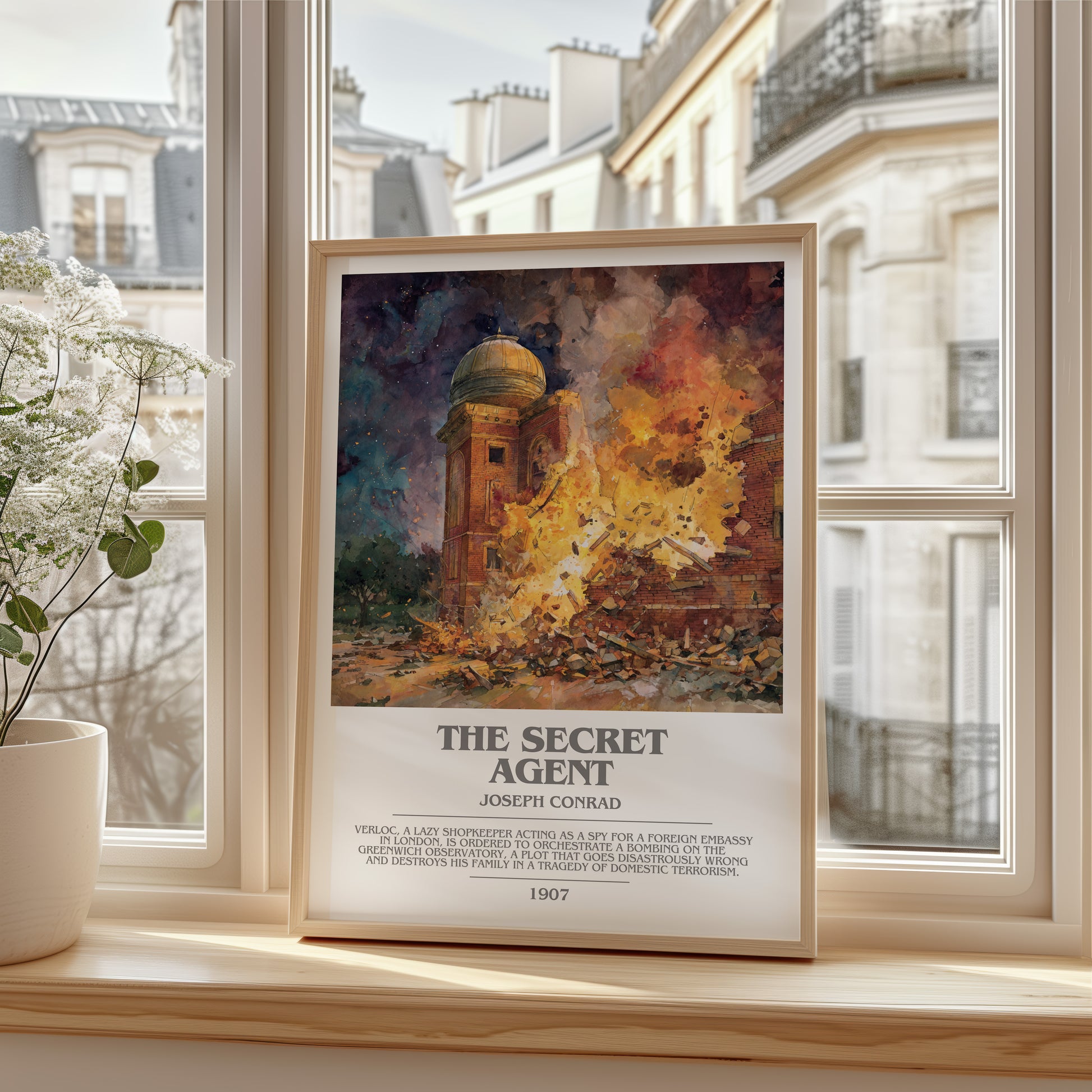 The Secret Agent bookish poster colour and style options – Joseph Conrad book art