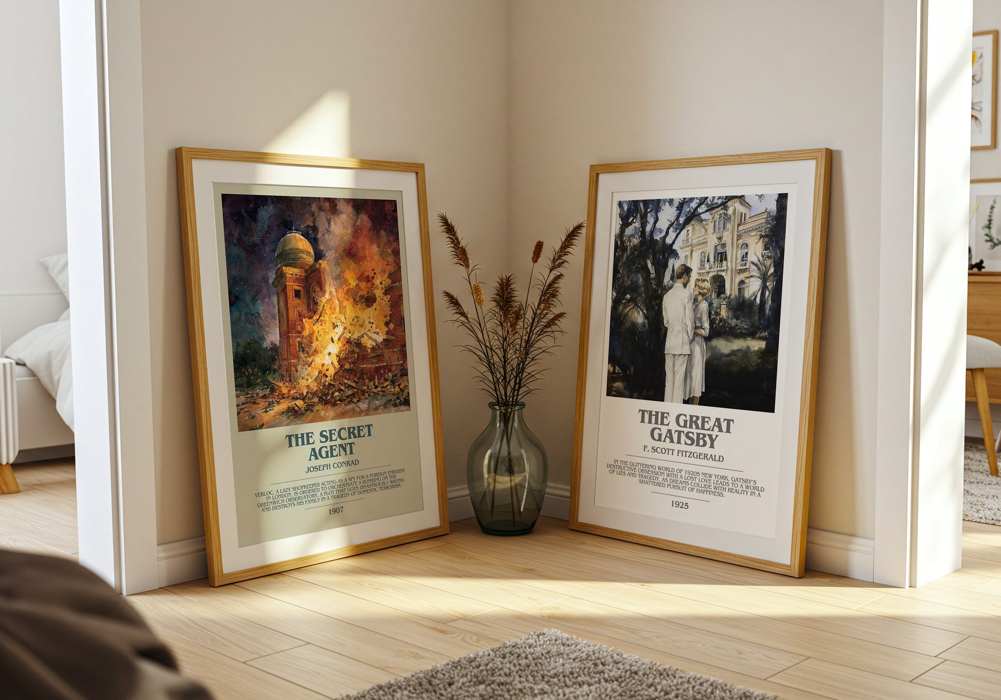The Secret Agent bookish book poster framed on wall – classic literature wall art