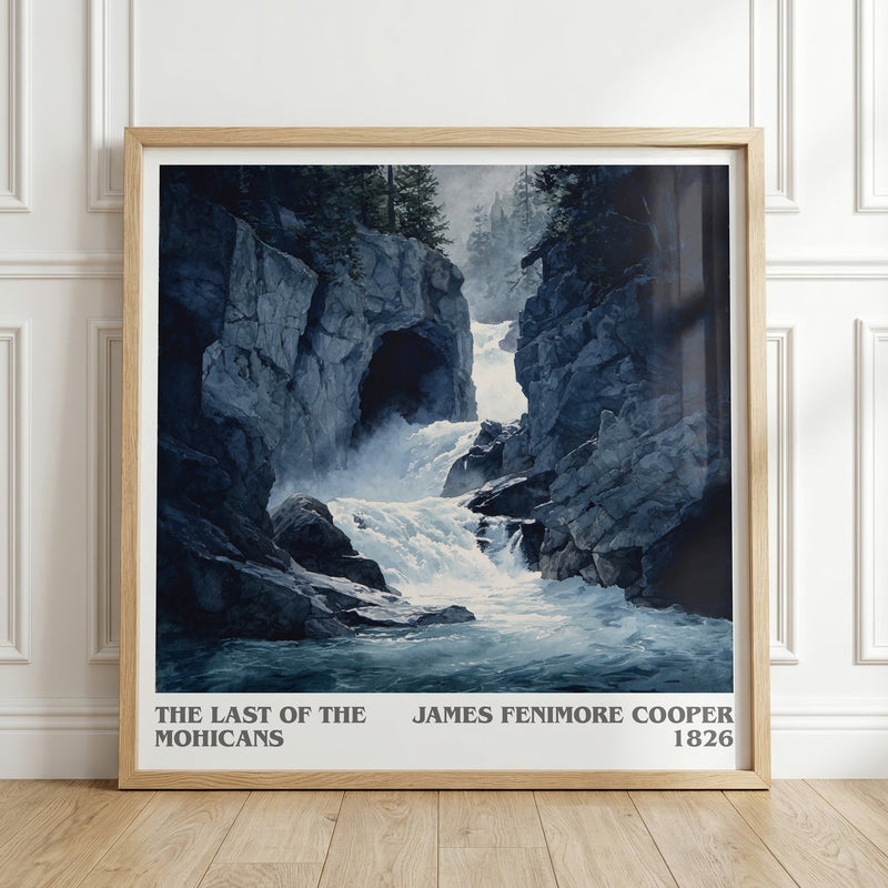 The Last Of The Mohicans literary print in frame leaning in hallway – adventure wall art