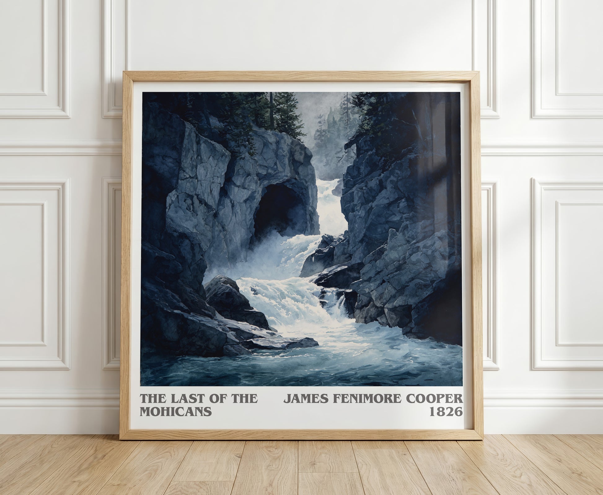 The Last Of The Mohicans literary print in frame leaning in hallway – adventure wall art